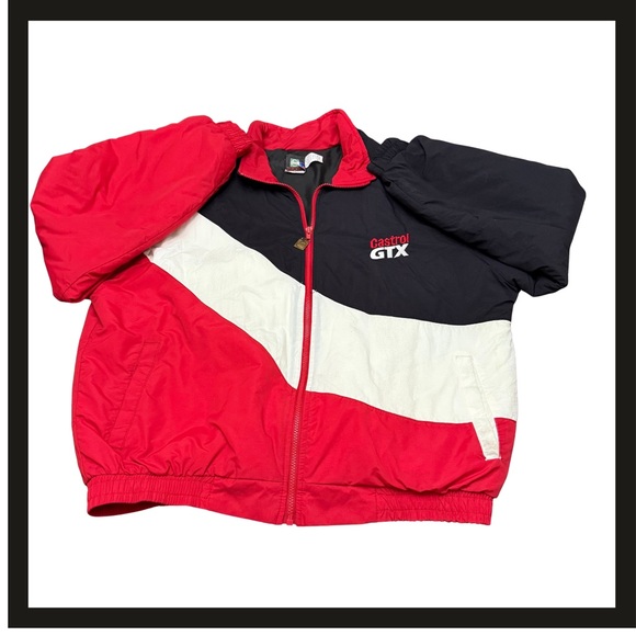 Vintage Castrol GTX Racing Jacket Mens XL Red Black White John Force Embroidered - Picture 2 of 10